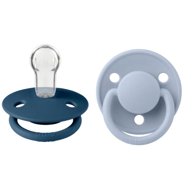 Соска круглая Bibs De lux 150296  Унисекс / 0 месяцев - 36 месяцев / Силикон / Steel Blue photo 1