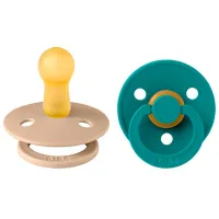 Suzetă cu tetina rotundă Bibs Colour 120453  Unisex / 0 luni - 6 luni / Latex / Taupe