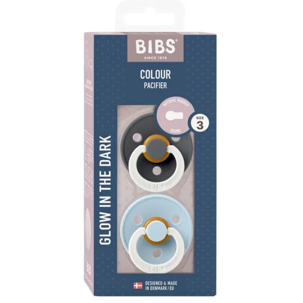 Соска круглая Bibs Colour Glow 130369  Унисекс / 18 месяцев - 36 месяцев / Латекс / Детский голубой photo 3