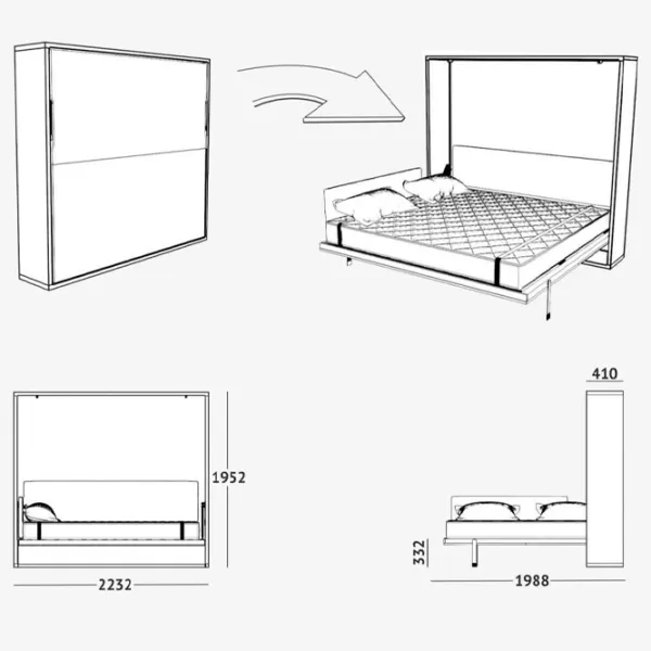 Pat Flat Compatto H 180 x 200 cm / PAL / White photo 3 Pat Flat Compatto H 180 x 200 cm / PAL / White photo 3