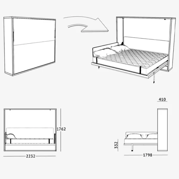 Pat Flat Compatto H 160 x 200 cm / PAL / White photo 3 Pat Flat Compatto H 160 x 200 cm / PAL / White photo 3