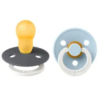 Соска круглая Bibs Colour Glow 110266  Унисекс / 0 месяцев - 6 месяцев / Латекс / Детский голубой