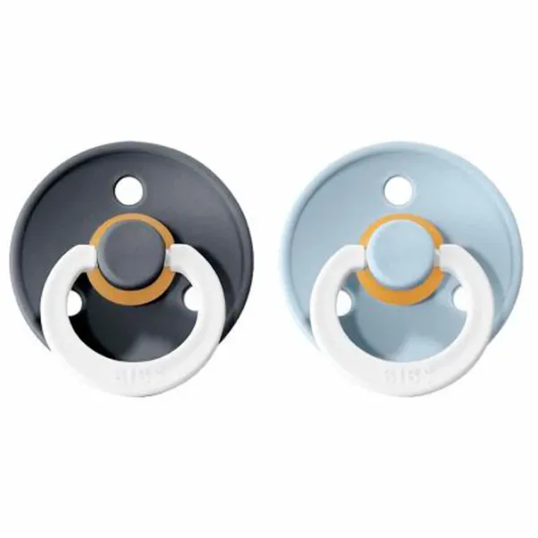 Соска круглая Bibs Colour Glow 110266  Унисекс / 0 месяцев - 6 месяцев / Латекс / Детский голубой photo 2