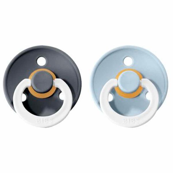 Соска круглая Bibs Colour Glow 110266  Унисекс / 0 месяцев - 6 месяцев / Латекс / Детский голубой photo 2