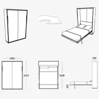 Кровать Flat Compatto 140 x 200 см / ЛДСП / Белый photo 3