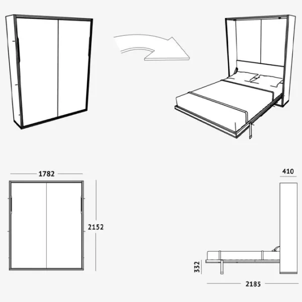 Pat Flat Compatto 160 x 200 cm / PAL / White photo 3 Pat Flat Compatto 160 x 200 cm / PAL / White photo 3