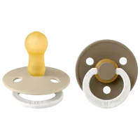 Соска круглая Bibs Colour Glow 120244  Унисекс / 6 месяцев - 18 месяцев / Латекс / Темный дуб