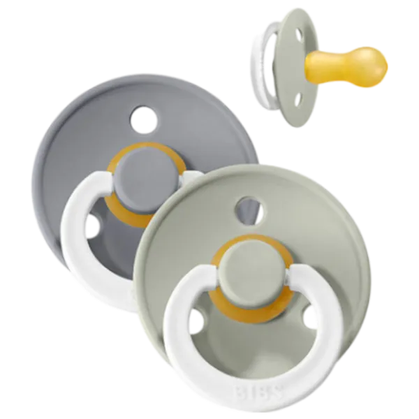 Соска круглая Bibs Colour Glow 110267 Унисекс / 0 месяцев - 6 месяцев / Латекс / Cloud Grey photo 2
