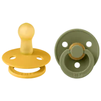 Suzetă cu tetina rotundă Bibs Colour 110273  Unisex / 0 luni - 6 luni / Latex / Olive