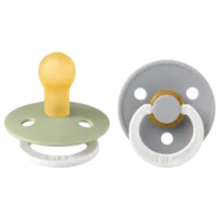 Соска круглая Bibs Colour Glow 120266  Унисекс / 6 месяцев - 18 месяцев / Латекс / Серо-зеленый