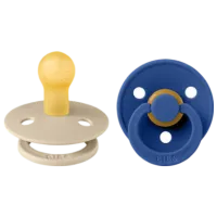 Suzetă cu tetina rotundă Bibs Colour 110427  Unisex / 0 luni - 6 luni / Latex / Cornflower