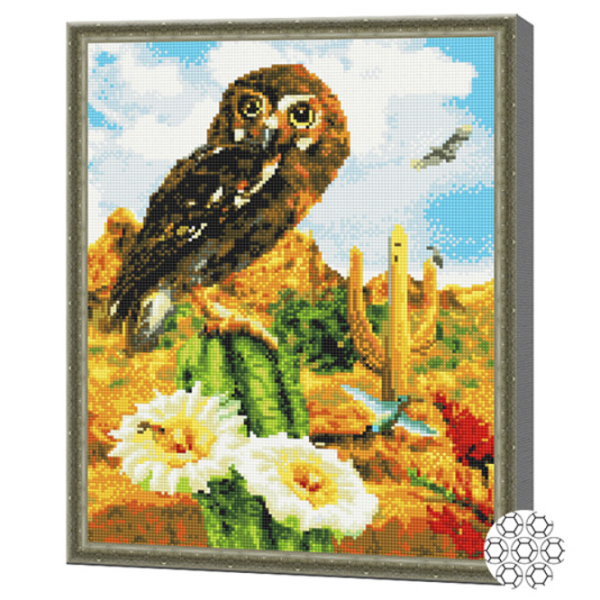 Mozaic Art Galery Premium Bufnița pe cactus  /  photo 2 Mozaic Art Galery Premium Bufnița pe cactus  /  photo 2
