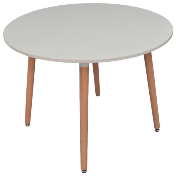 Обеденные стол со стульями Evelin DT 402-1+4 (XR-154WO) Круглая / ДСП / Light Beige photo 2