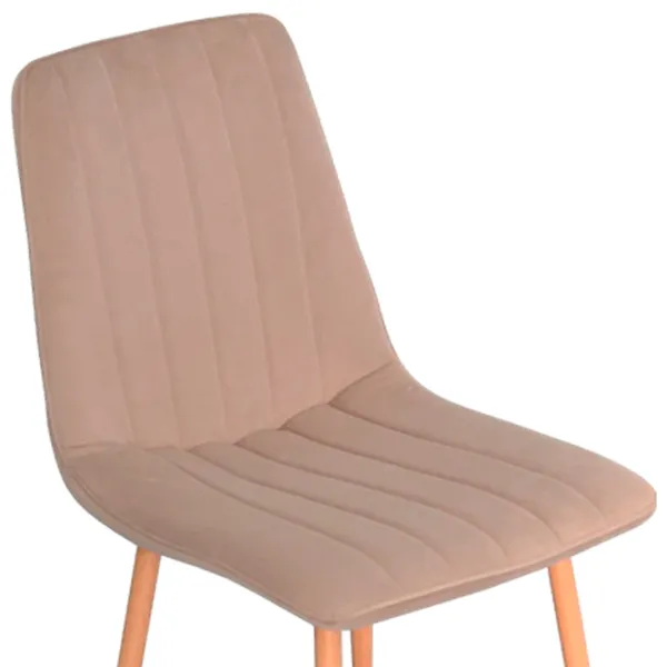 Обеденные стол со стульями Evelin DT 402-1+4 (XR-154WO) Круглая / ДСП / Light Beige photo 4