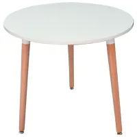 Обеденные стол со стульями Evelin DT 404-1+3 (XR-154WO) Круглая / ДСП / Light Beige photo 2