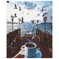 Pictură pe numere BrushMe Mare de cafea BS51384 50 x 40 cm / Verticală