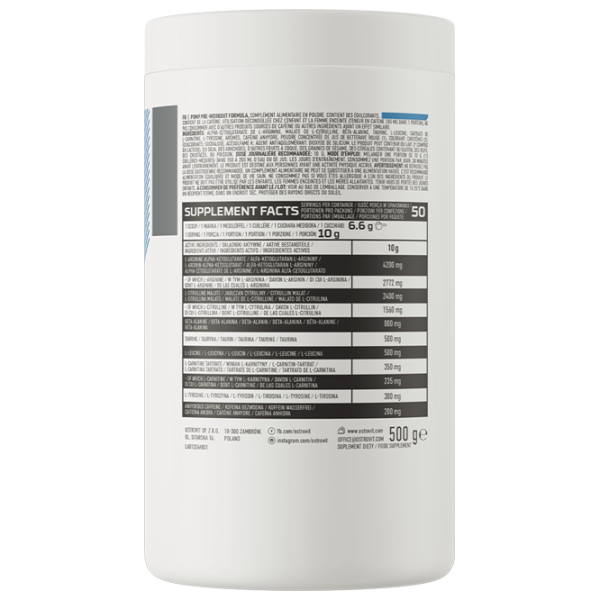 Complexe preantrenament OstroVit Pre-Workout Formula (5902232611977) 500 g photo 3 Complexe preantrenament OstroVit Pre-Workout Formula (5902232611977) 500 g photo 3