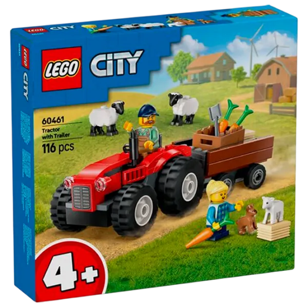 Constructor LEGO Red Farm Tractor with Trailer & Sheep Tractor/ Multicolor photo 1