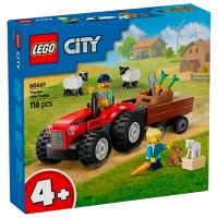Constructor LEGO Red Farm Tractor with Trailer & Sheep Tractor/ Multicolor
