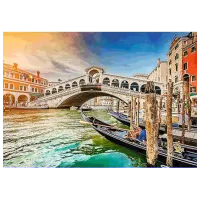 Puzzle Trefl Rialto Bridge, Venice, Italy 12+/ Numărul de piese: 1000 photo 2