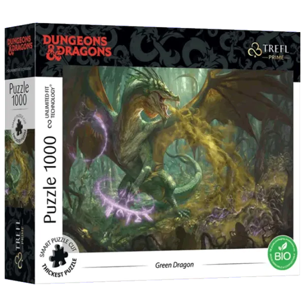 Puzzle Trefl Green Dragon 12+/ Numărul de piese: 1000 photo 1