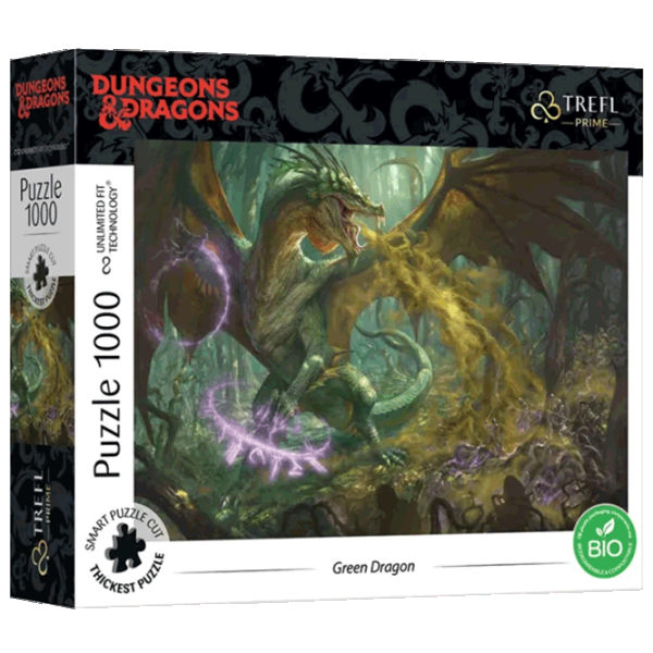 Puzzle Trefl Green Dragon 12+/ Numărul de piese: 1000 photo 1