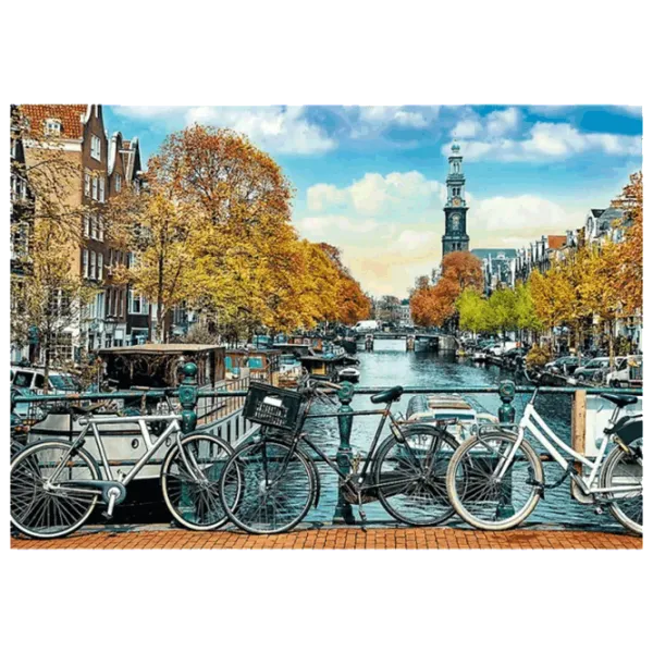 Puzzle Trefl Autumn in Amsterdam, Netherlands 12+/ Numărul de piese: 1000 photo 2 Puzzle Trefl Autumn in Amsterdam, Netherlands 12+/ Numărul de piese: 1000 photo 2