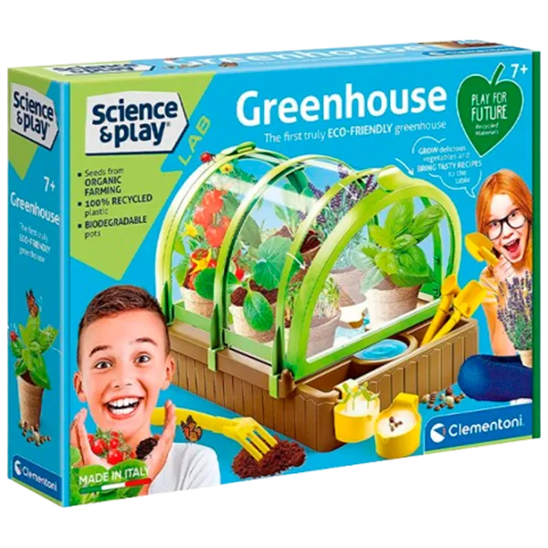 Set de creație Clementoni Greenhouse Science & Play 61528 7+ / Multicolor photo 1