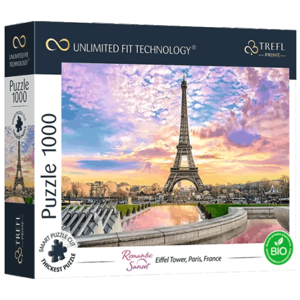 Puzzle Trefl Eiffel Tower, Paris, France 12+/ Numărul de piese: 1000 photo 1