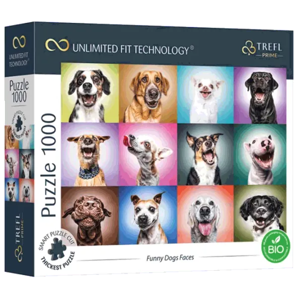 Puzzle Trefl Funny Dogs Faces 12+/ Numărul de piese: 1000 photo 1