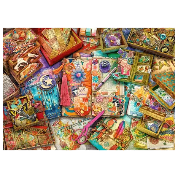 Puzzle Trefl Tea Time: The Journaler's Desk 14+/ Numărul de piese: 1000 photo 2 Puzzle Trefl Tea Time: The Journaler's Desk 14+/ Numărul de piese: 1000 photo 2