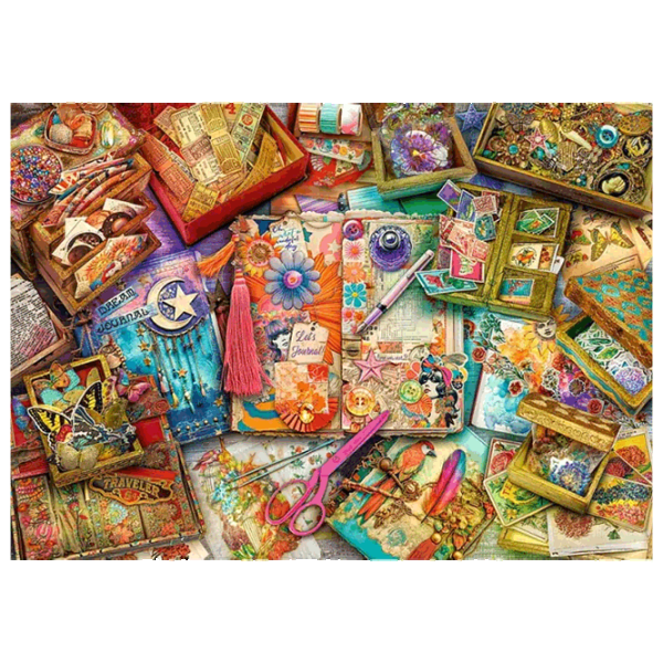 Puzzle Trefl Tea Time: The Journaler's Desk 14+/ Numărul de piese: 1000 photo 2 Puzzle Trefl Tea Time: The Journaler's Desk 14+/ Numărul de piese: 1000 photo 2
