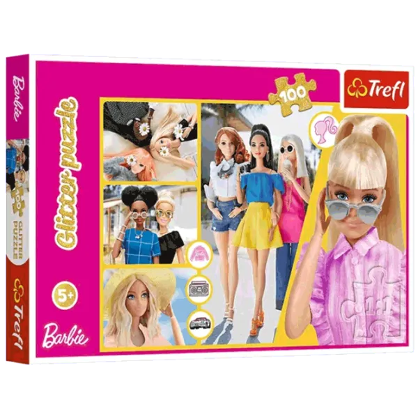 Puzzle Trefl Glitter Barbie / Mattel, Barbie 5+/ Numărul de piese: 100 photo 1 Puzzle Trefl Glitter Barbie / Mattel, Barbie 5+/ Numărul de piese: 100 photo 1