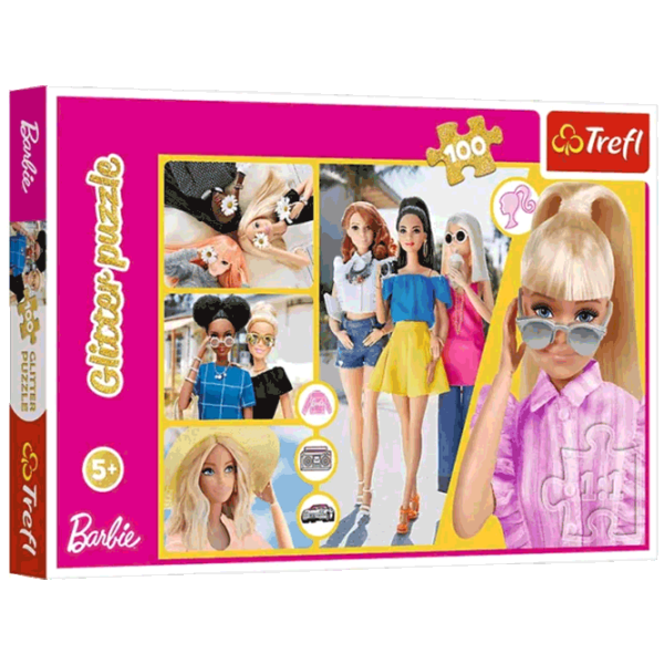 Puzzle Trefl Glitter Barbie / Mattel, Barbie 5+/ Numărul de piese: 100 photo 1 Puzzle Trefl Glitter Barbie / Mattel, Barbie 5+/ Numărul de piese: 100 photo 1