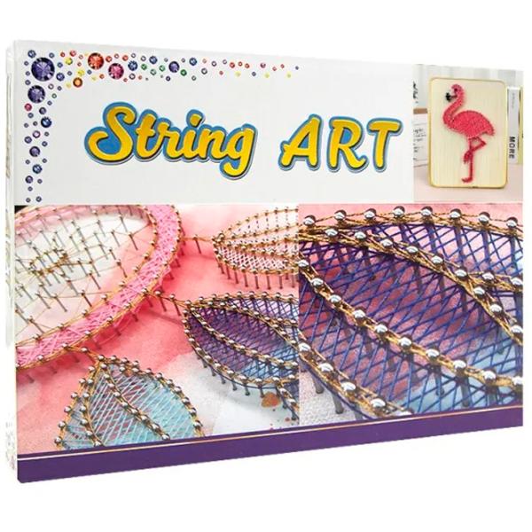 Set de creație HiStone String Art Flamingo DHACE28041 6+ / Multicolor photo 2 Set de creație HiStone String Art Flamingo DHACE28041 6+ / Multicolor photo 2