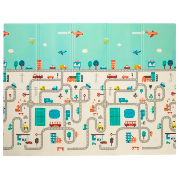 Covoraş pentru joc Petite&Mars Campy Elephant&City (435071) 0+/ Dreptunghiular/ Beige photo 1