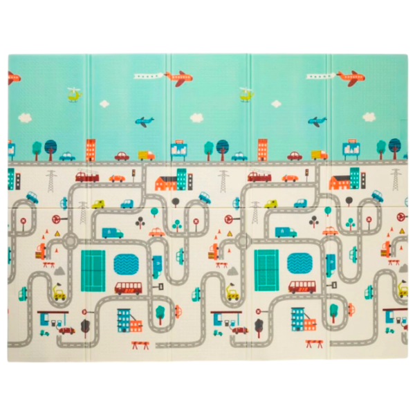 Covoraş pentru joc Petite&Mars Campy Elephant&City (435071) 0+/ Dreptunghiular/ Beige photo 1