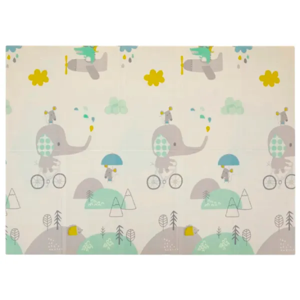 Covoraş pentru joc Petite&Mars Campy Elephant&City (435071) 0+/ Dreptunghiular/ Beige photo 2