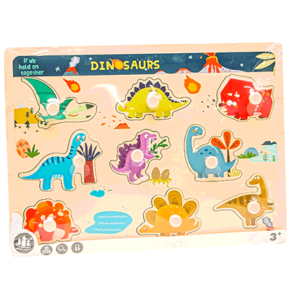 Puzzle New World Динозавры 1+/ Количество деталей: 9 photo 1 Puzzle New World Динозавры 1+/ Количество деталей: 9 photo 1