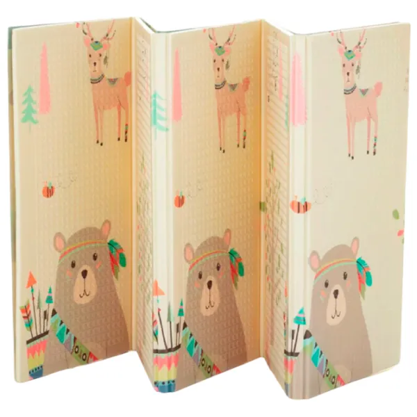 Covoraş pentru joc Petite&Mars Campy Elephant&Fox (435070) 0+/ Dreptunghiular/ Beige photo 1