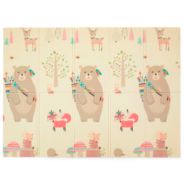 Covoraş pentru joc Petite&Mars Campy Elephant&Fox (435070) 0+/ Dreptunghiular/ Beige photo 2