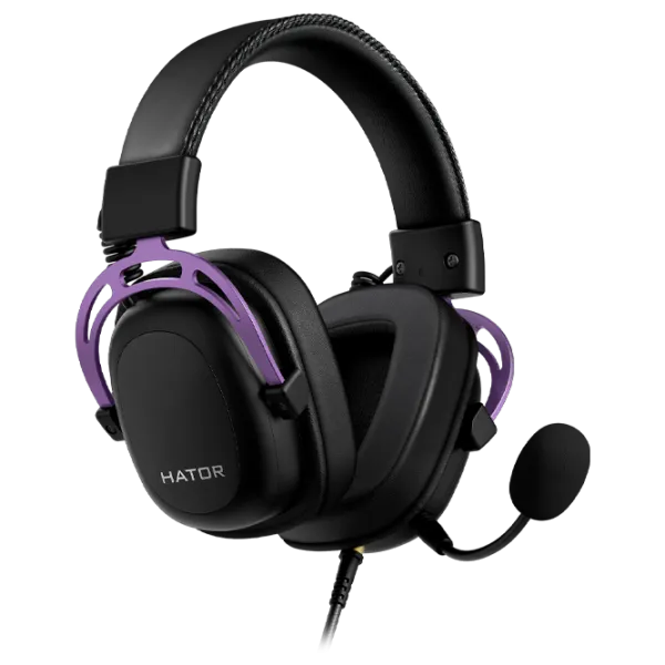Căști Hator Hypergang 2 Black Lavanda Cu fir/ Gaming photo 2 Căști Hator Hypergang 2 Black Lavanda Cu fir/ Gaming photo 2