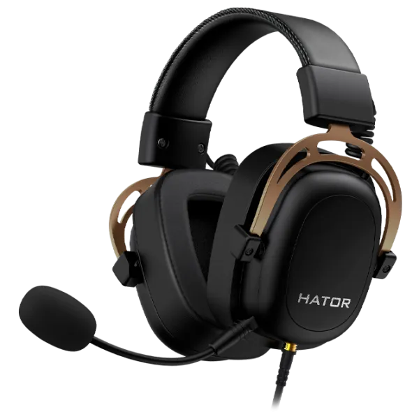 Căști Hator Hypergang 2 Black Gold Cu fir/ Gaming photo 3 Căști Hator Hypergang 2 Black Gold Cu fir/ Gaming photo 3