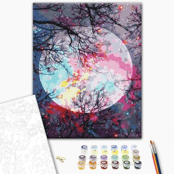 Pictură pe numere BrushMe Cu vedere la lună BS51423 50 x 40 cm / Verticală photo 2 Pictură pe numere BrushMe Cu vedere la lună BS51423 50 x 40 cm / Verticală photo 2