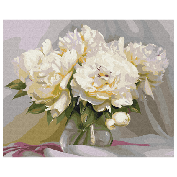 Картина по номерам BrushMe Изысканная нежность пионов BS51373 50 x 40 см / Горизонтальная photo 1