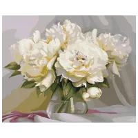 Pictură pe numere BrushMe Tandrețea rafinată a bujorilor BS51373 50 x 40 cm / Orizontală