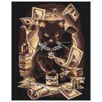 Картина по номерам BrushMe Денежный кот BS8911 50 x 40 см / Вертикальная