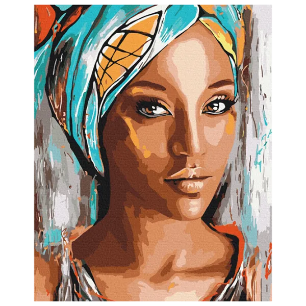 Pictură pe numere BrushMe Portretul femeiei africane BS51956 50 x 40 cm / Verticală photo 1