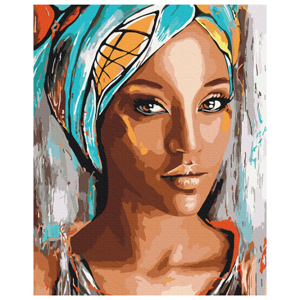 Pictură pe numere BrushMe Portretul femeiei africane BS51956 50 x 40 cm / Verticală photo 1