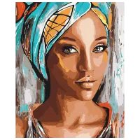 Pictură pe numere BrushMe Portretul femeiei africane BS51956 50 x 40 cm / Verticală